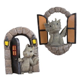 Levemolo Mini Resin Dragon Garden Statue Unique Outdoor Ornament Resin Dragon Decor Garden Decorations