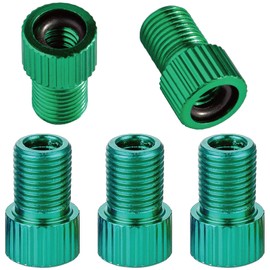 VANSIHO Aluminum Presta to Schrader Converter Car Valve Adapter Bicycle Bike Tube Pump Air Compressor Tools 5pcs (Green)