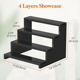 ãMother's Day Gift IdeasãLifewit 4 Tier Black Display Stand for Cologne,Perfume,Figures, Cupcake, Dessert, Spice, Fragrance, Countertop, Vanity, Dresser, Cabinet Use Racks Set:_12 inch_1 pack