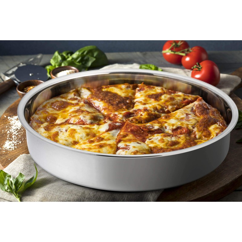 P&P CHEF Cake Pan Set of 4, Stainless Steel Baking