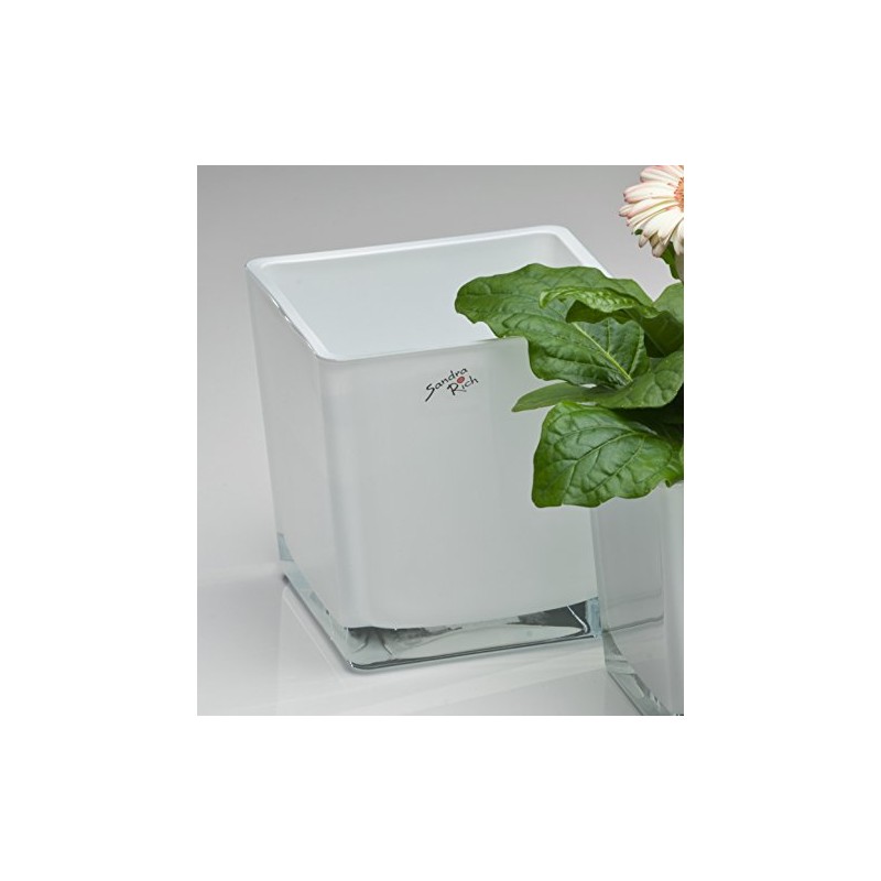 Sandra Rich 3 x Cube Glass Coloured Flower Pot Planter