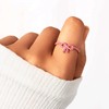 Pink Bow Ring 14k Gold Plated S925 Sterling Silver Bow