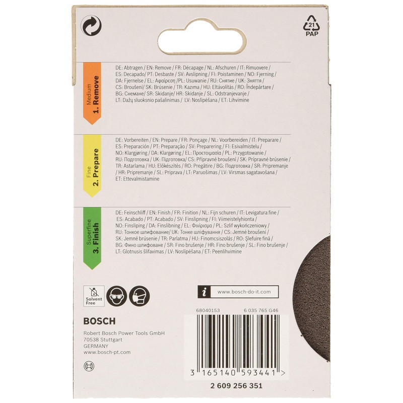 Bosch 2609256351 DIY Contour Sanding Sponge Very Fine Thread 180
