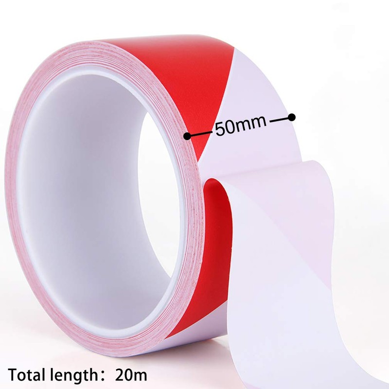 2 x Red and White Warning Tape 50mm x 20m