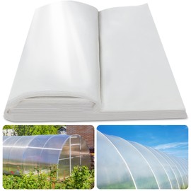 12' x 25' Greenhouse Plastic Film Sheeting Cover 6 Mil Thickness, Clear Greenhouse Cover Polyethylene Plastic UV Resistant Anti-drip, Anti-Fog for Farms, Agriculture, Garden, Farm Plastic Cover