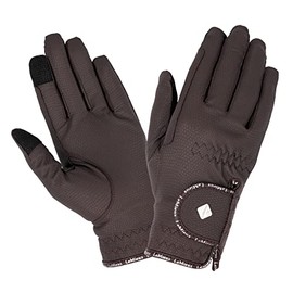 LeMieux Unisex Classic Leather Riding Gloves in Brown - Breathable - Touch Screen Compatible - L