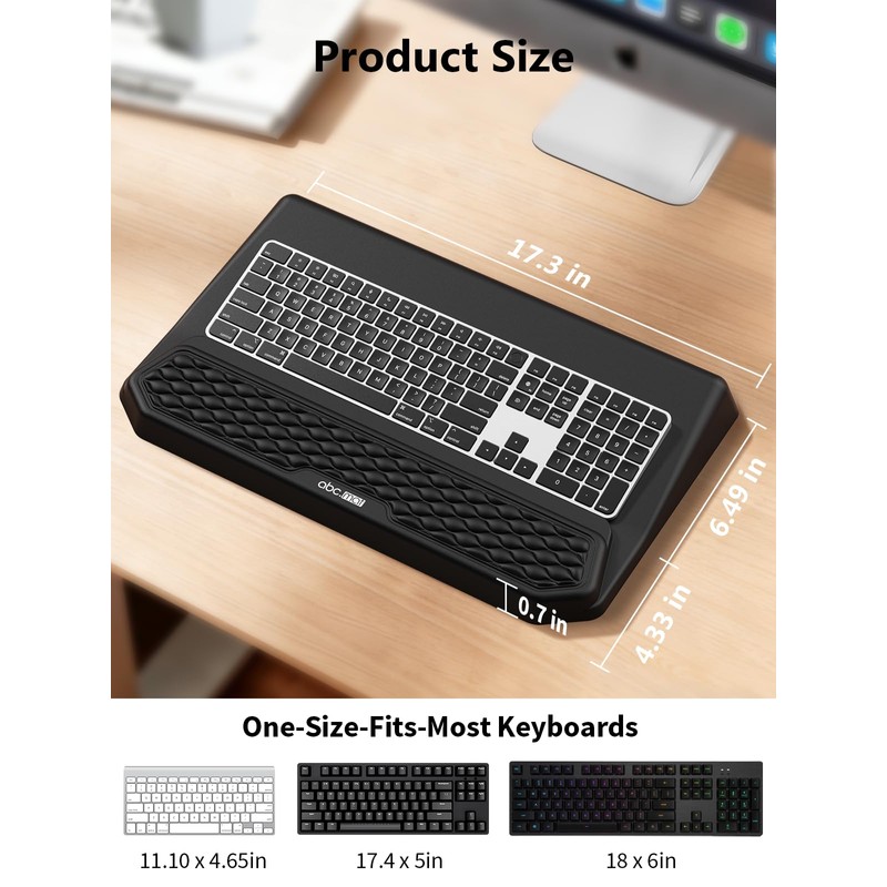 2-in-1 Ergonomic Keyboard Stand with Wrist Rest, Comfy Keyboard Riser