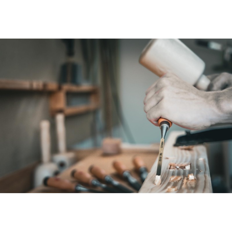 Stubai 351006 6 mm Wood Chisels - Red/Beech