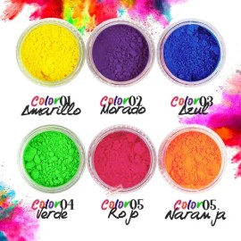 Sombra Neon 6 Colores Maquillaje De Ojos Polvo Torre Hd-es01                                                                                          