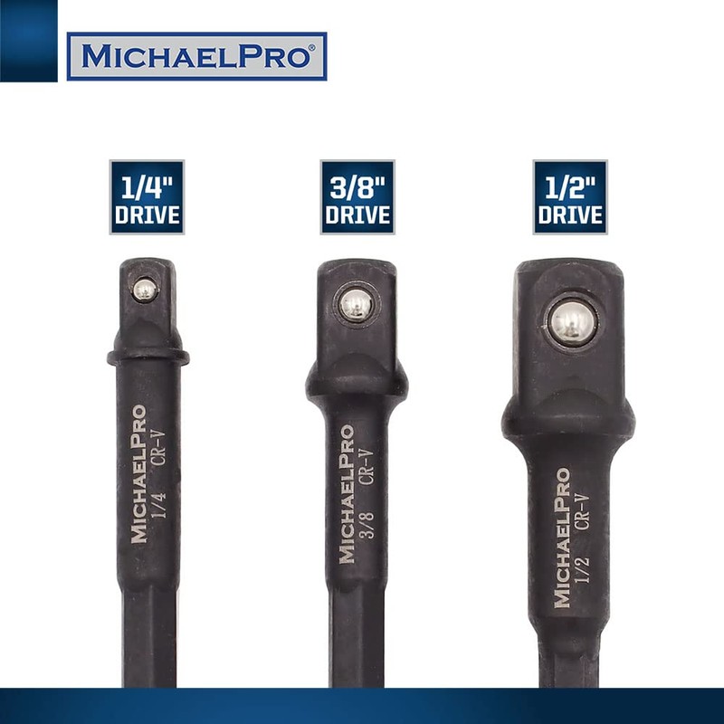 MichaelPro 3-Inch Impact Grade Socket Adapter Set, Extension Bit with