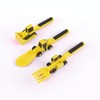 Construction Themed Utensils, Excavator Fork Spoon, Eating Set with Pusher,