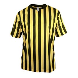 Mato & Hash Crewneck Referee Shirt |Ref Shirts for Officials and Staff | Referee Costume Black/Yellow