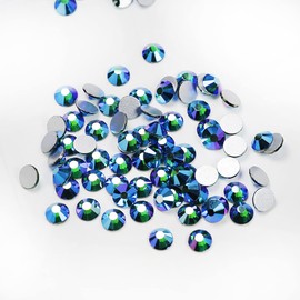 Ss20 Dark Green Ab Crystal Rhinestones Flatback Non Hotfix， Yantuo 1440 Pcs 5mm Emerald Ab Rhinestone Glue On，Bling Glass Diamonds Stone for Nail Art ，DIY Craft，Makeup，Tumbler，Shoes，Clothing