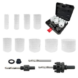 Greywolf 15 pcs Bi-Metal Hole Saw Set, M42 8% Cobalt HSS Hole Saw Kit with 3/4"-2-1/2" (19-64mm) 9-Piece Hole Saw Blades, Box with Arbor, Drill Bit, Hex Key, for Metal, Wood, Plastic