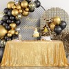 PartyDelight 60"X120" Rectangle Sparkly Gold Sequin Tablecloth for Wedding, Party,