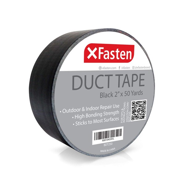 XFasten Duct Tape White, 2 Inches x 50 Yards, All-Weather Duct Repair Tape for Heavy-Duty Repair, Patching, Packing | High Tensile Strength & Shear Stress Resistance | Cold and Snow Resistant