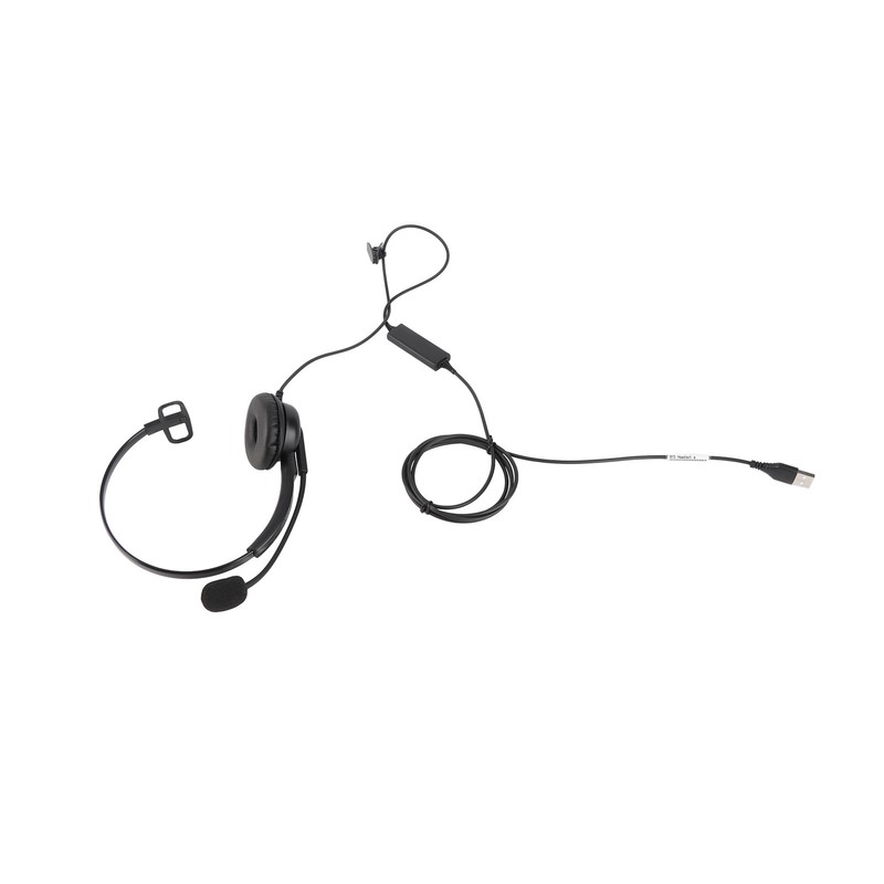 Single Ear Headset Comfortable Lightweight Noise Canceling Wired Computer Headset