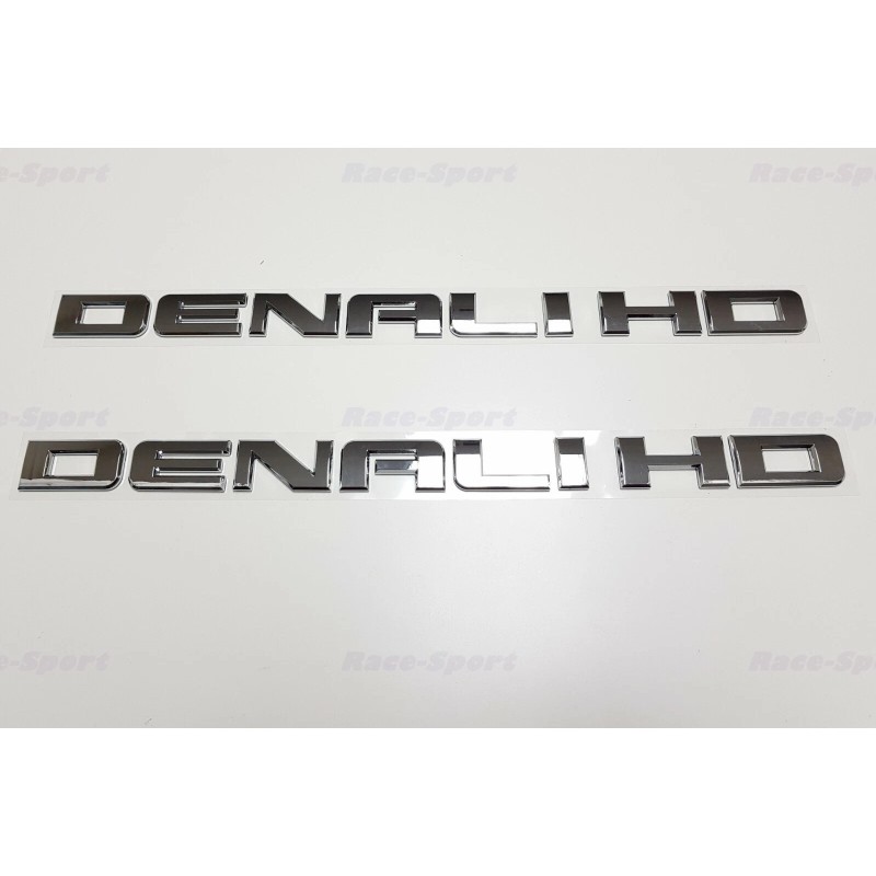 GMC 2PCS Chrome DENALI HD 3D Side Door Letter Emblem