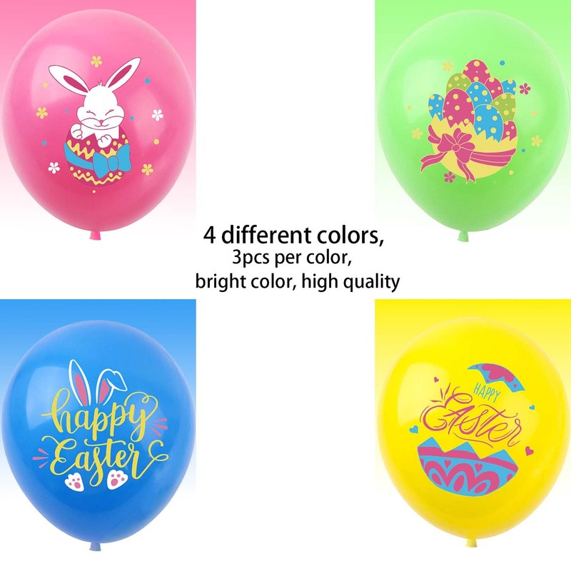 HADCKJA Easter Party Latex Balloons Decorations 12 Inch Easter Balloons