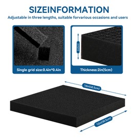 Crafjie 8 Pcs Pick and Pluck Foam 12" L x 12" W x 2" T Polyurethane Pick Apart Foam Insert Pads with Bottom Use for Interlocking Case, Tool Box, Camera, Storage Drawer, Board Box, Black