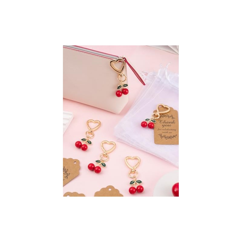 8PCS Cherry Keychain Set - Cute Decorative Bag Accessories