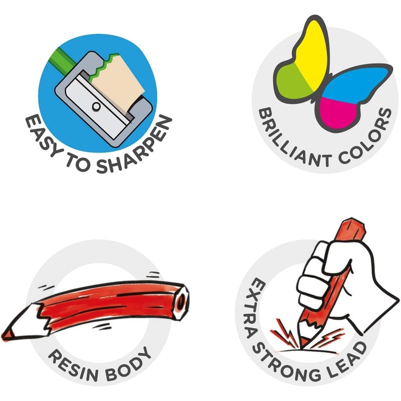 Carioca TITA | 42872 - Hexagonal Resin Pencils, Pack of