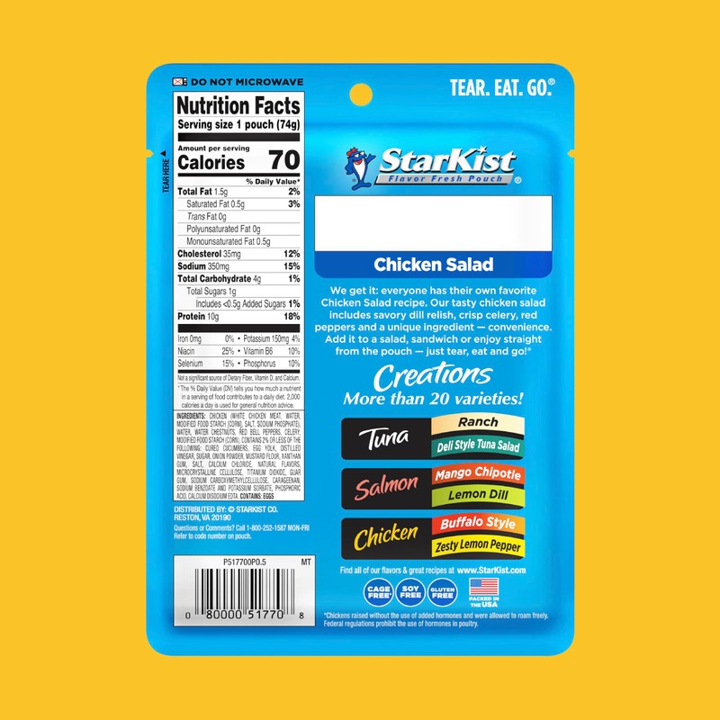 StarKist Chicken Creations, Chicken Salad, 2.6 oz Pouch (Pack of