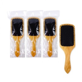 Inner Beauty Premium Wooden Square Hair Brush Set (3 Pieces: Cushion, Straight, and General Comb) Hair Brush