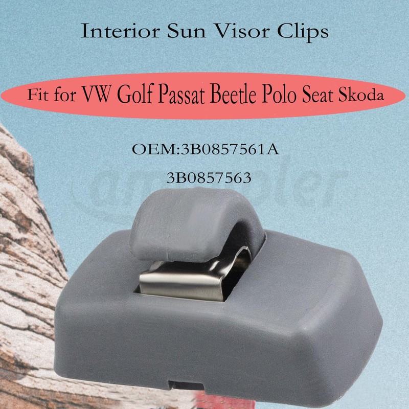 amavoler 2 PCS Interior Sun Visor Hook Clip Bracket Fit