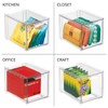 mDesign Plastic Stackable Bathroom Storage with Pull Out Bin Organizer