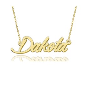 HUAN XUN Dakota Necklaces Gold Name Necklace for Women Charm Initial Jewelry for Mom Mama Birthday Anniversary
