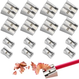 16 Pack Manual Pencil Sharpeners Set, Aluminum Alloy Sharpener for School Office Home, Durable Pencil Sharpner for Artists Students Professionals