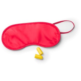 eBuyGB Colourful Eye Mask and Ear Plug Set, Red, Pack of 10