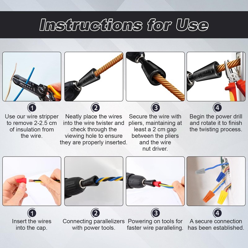 4 Pcs Multifunctional Wire Twister Tool for Drill, Lightweight Wire