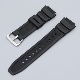 Replacement Watch Band 18mm Resin Strap for Men's AE-1000W AE-1200W AQ-S810W SGW-400H SGW-300H MRW-200H W-735H (Black)