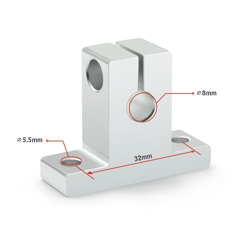 Pack of 4 SK8 Aluminium Linear Motion Rail Clamp Guide