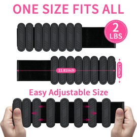 KOOOGEAR 2 PCS Adjustable Wrist Weights Ankle Weights Set for Exercise Walking Jogging Yoga Aerobics Pilates Dance Weight-Bearing Bracelet Running Swimming Fitness Wristband (Black, 2 lb)