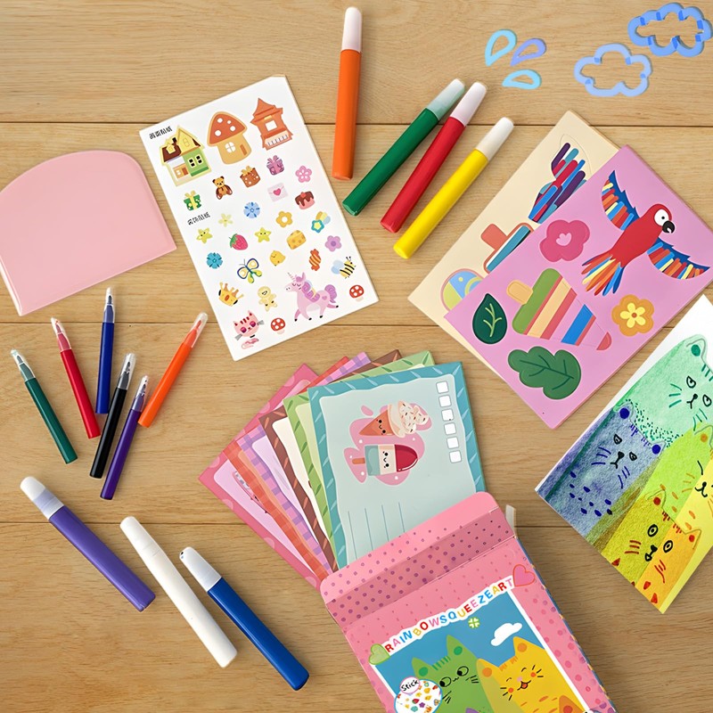 DGMI 35pcs Rainbow Scratch Art, Scratch Pictures for Children, Rainbow