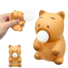 Felicify Capybara Squishy Fidget Toys, Capybara Squeeze Toys, Soft Capybara Stress Ball, Blow Bubble Squeeze Stress Relief Balls, Capybara Gifts for Kids and Adults