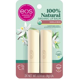 EOS 2 Piece Organic Lip Balm Stick, Vanilla Bean, 0.28 Ounce