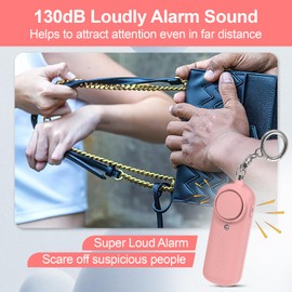 Ninonly Taschenalarm 130 dB, Persönlicher Alarm für Frauen, Schlüsselanhänger mit LED-Licht zur Selbstverteidigung, Notfall Schrillalarm für Kinder und Senioren