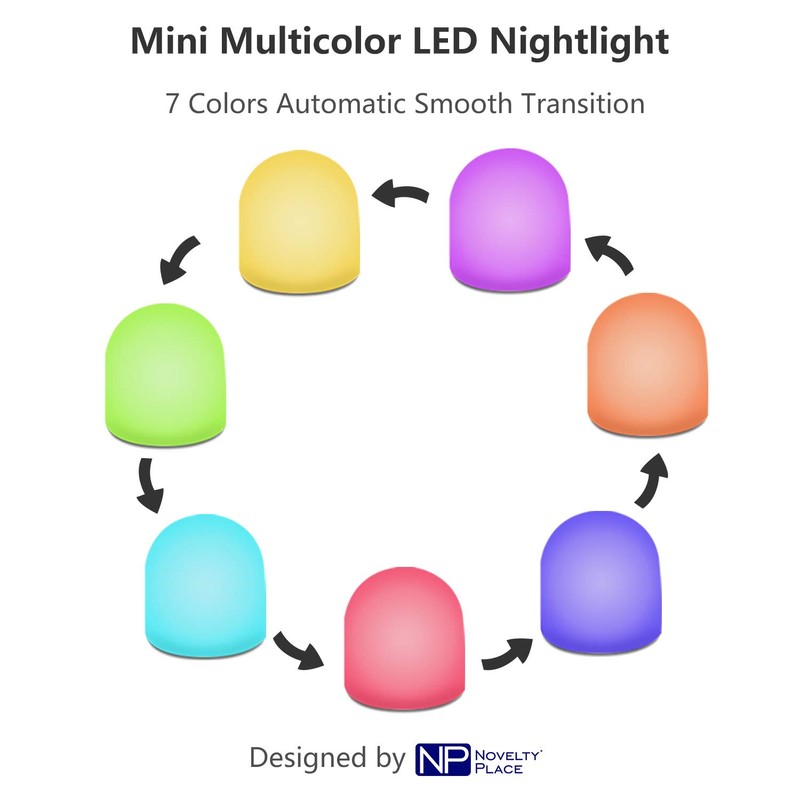 Novelty Place Color Changing Mini Nightlight, Multicolor LED Mood Lighting