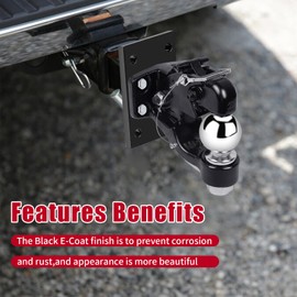 8-Ton Pintle Hook Trailer Combination Hitch Receiver 2-5/16” Hitch Ball with Mounting Kit (2-5/16” Hitch Ball)