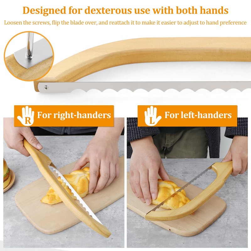 4 Pack Bread Slicer with 8 Replacement Serrated Blades for