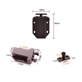 LIKERAINY Roll Catch Push to Open Door Catch Door Latch with Touch Release for Kitchen Cabinet Doors Cabinets Home Furniture Door Lock Hold Lock Brown (Pack of 8)