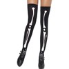 Skeleton Print Thigh Stockings, _