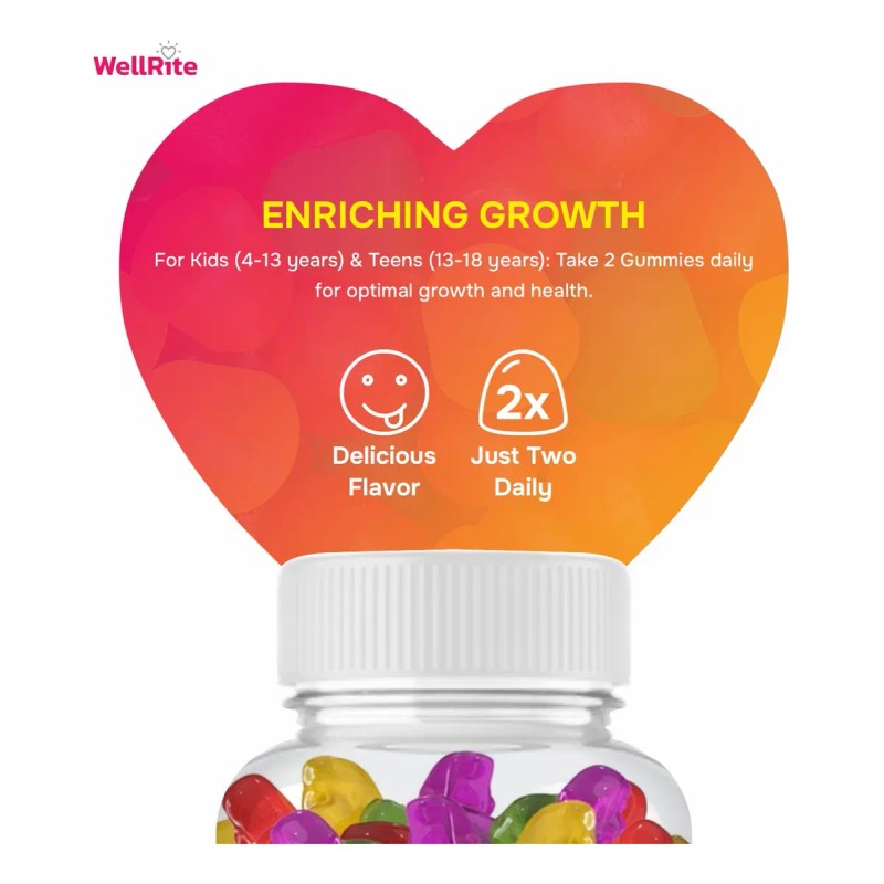 Wellrite Vitaminas Niños Multivitaminas 60 Gomitas Veganas