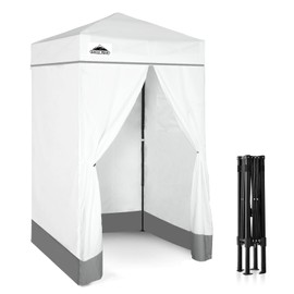 EAGLE PEAK Flex Ultra Compact 4x4 Pop-up Canopy, Sun Shelter, Changing Room, Portable Privacy Canopy Cabana for Pool, Fashion Photoshoots, or Camping, White
