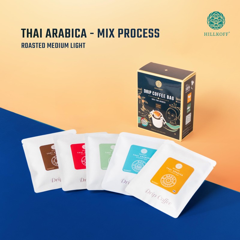 Hillkoff Drip Coffee Bags, premium 100% Arabica from Northern Thailand,