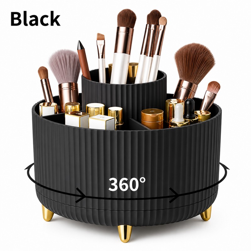Rotating Makeup Brush Holder Organizer for Vanity Storage – 360°